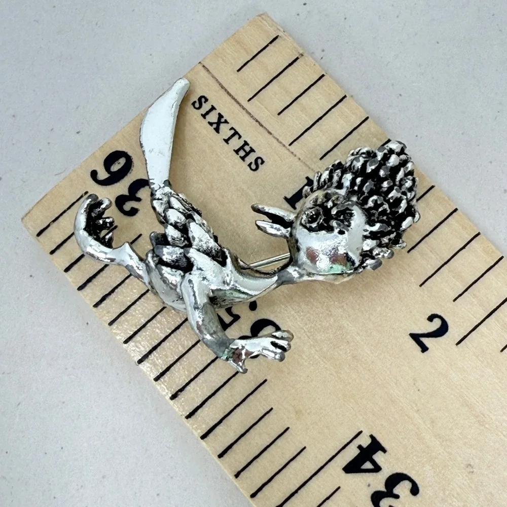 Roadrunner Brooch Pin Silver Tone‎ Whimsical Fun Jewelry